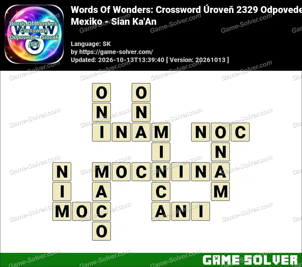 Words Of Wonders: Crossword Úroveň 2329 Odpovede – Mexiko – Sian Ka’An